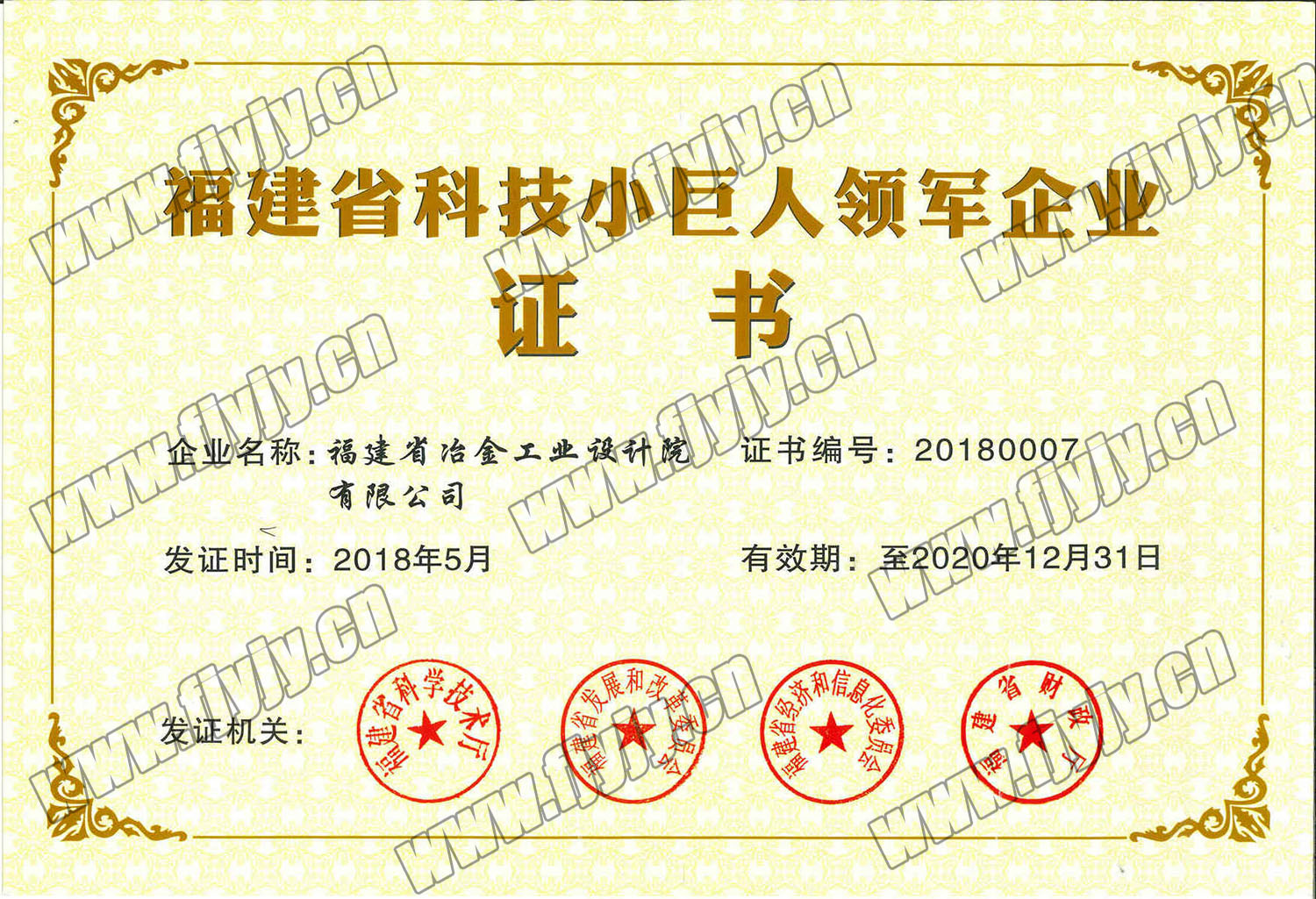 福建省科技小巨人領(lǐng)軍企業(yè)